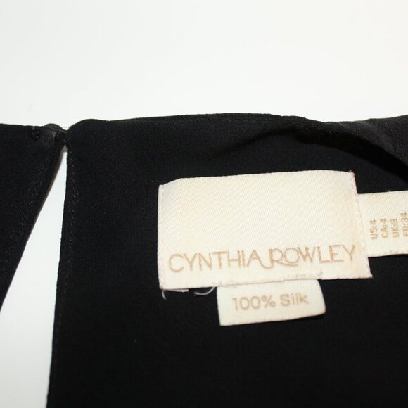 Cynthia Rowley 100% Silk Black Slip Dress Size 4 - Picture 4 of 5